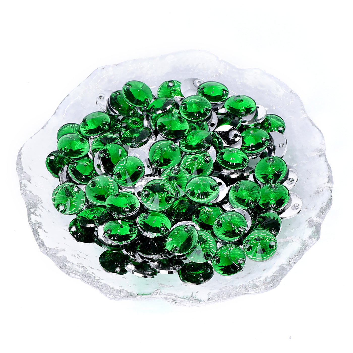 Rivoli Dark Green Resin Sew-on Rhinestones For Dance Costume