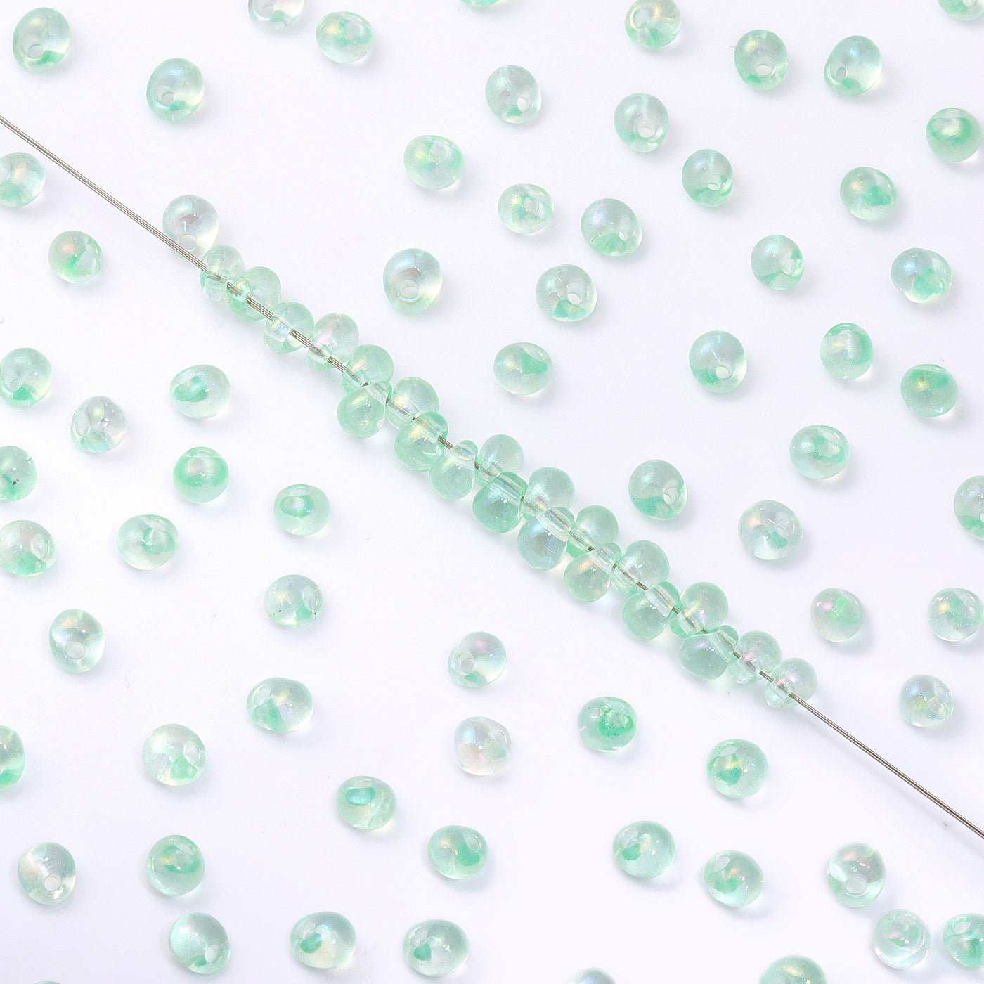 TMAB008 Transparent AB Drop Shape Glass Seed Beads