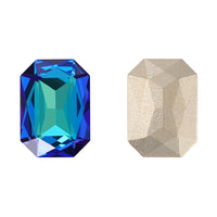 Bermuda Blue Thin Octagon Shape High Quality Glass Pointed Back Fancy Rhinestones