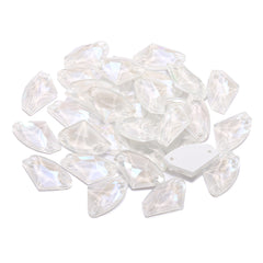 Electric Neon White Galactic Shape High Quality Glass Sew-on Rhinestones