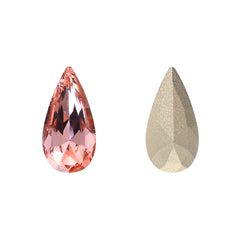 Light Peach Teardrop Shape High Quality Glass Pointed Back Fancy Rhinestones