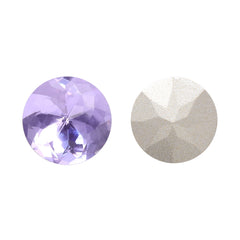 Violet Dome Round Shape High Quality Glass Pointed Back Fancy Rhinestones