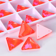 Electric Neon Hyacinth Triangle Shape High Quality Glass Sew-on Rhinestones