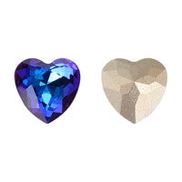 Bermuda Blue Heart Shape High Quality Glass Pointed Back Fancy Rhinestones