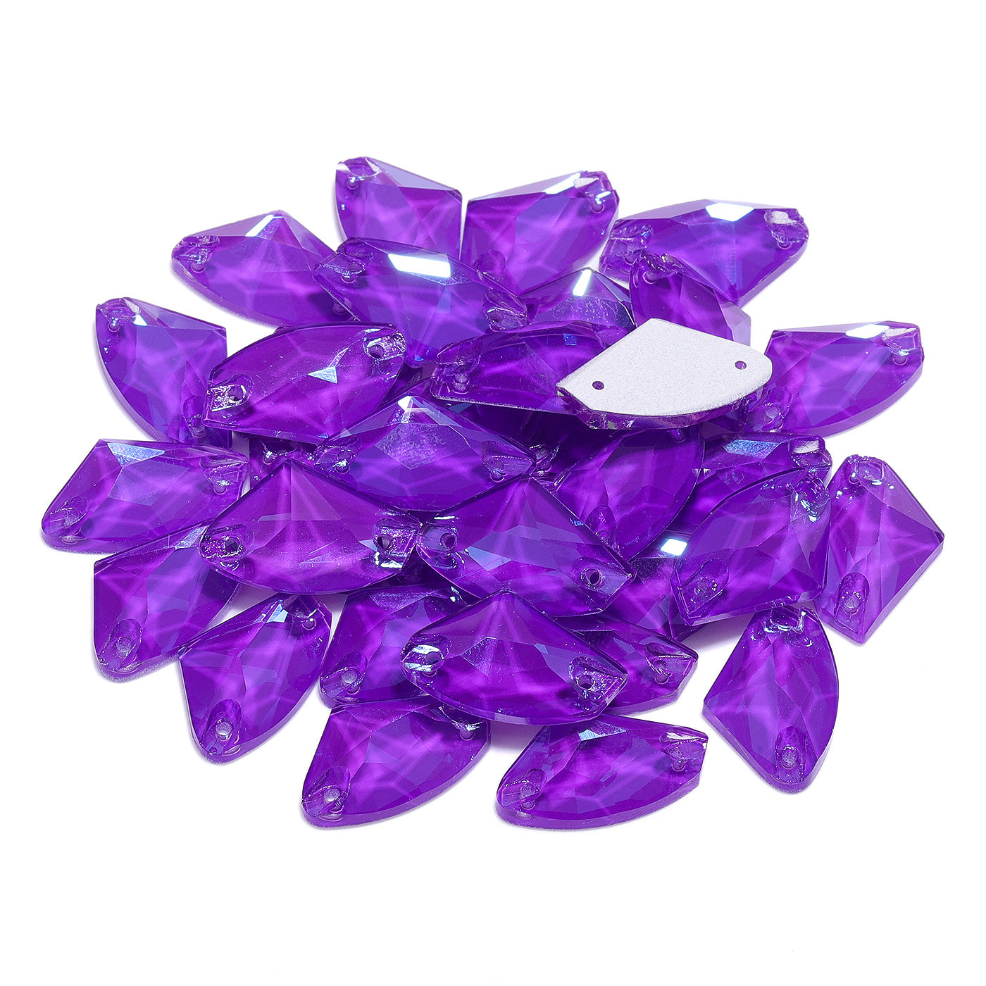 Electric Neon Violet Galactic Shape High Quality Glass Sew-on Rhinestones