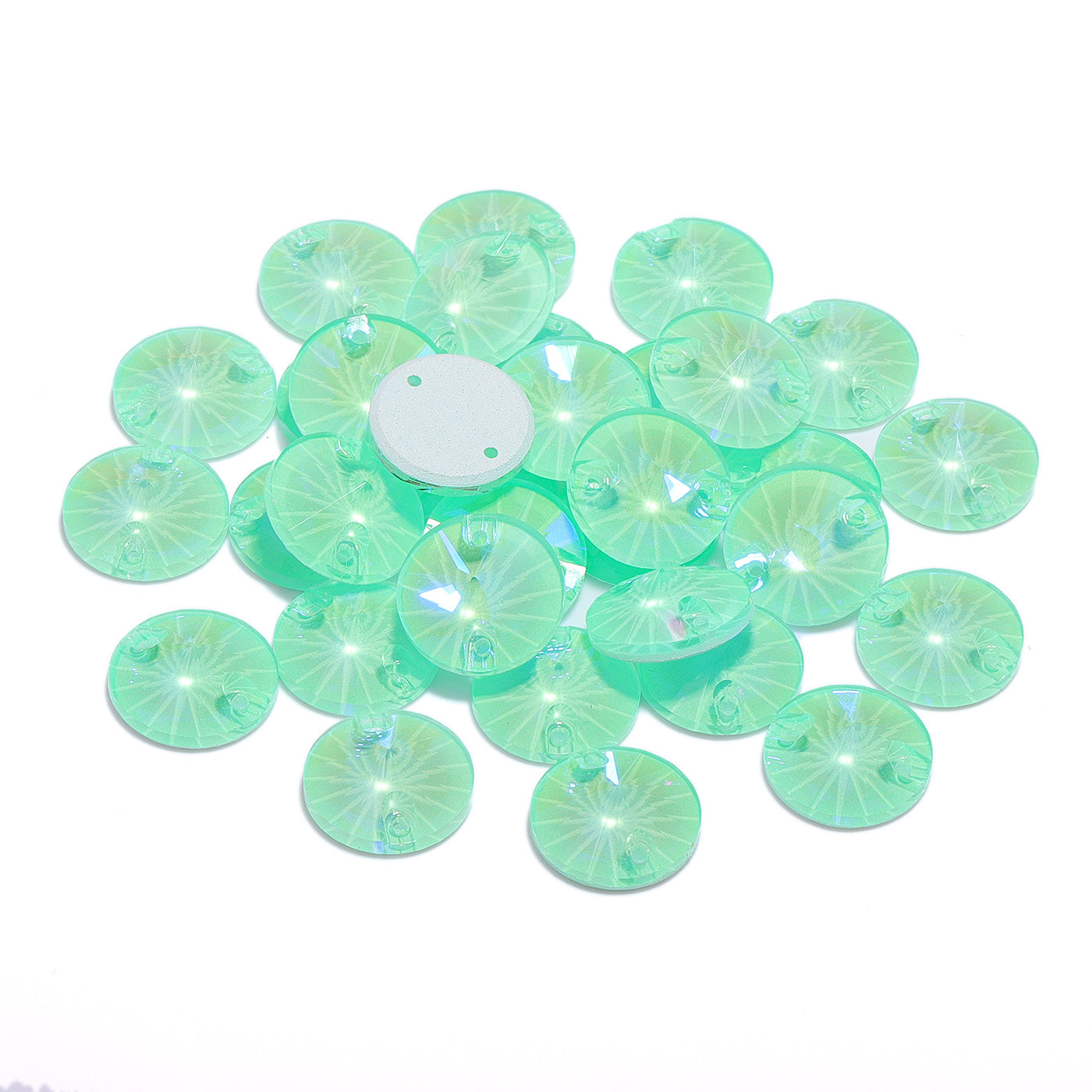 Electric Neon Greenwrap Rivoli Shape High Quality Glass Sew-on Rhinestones