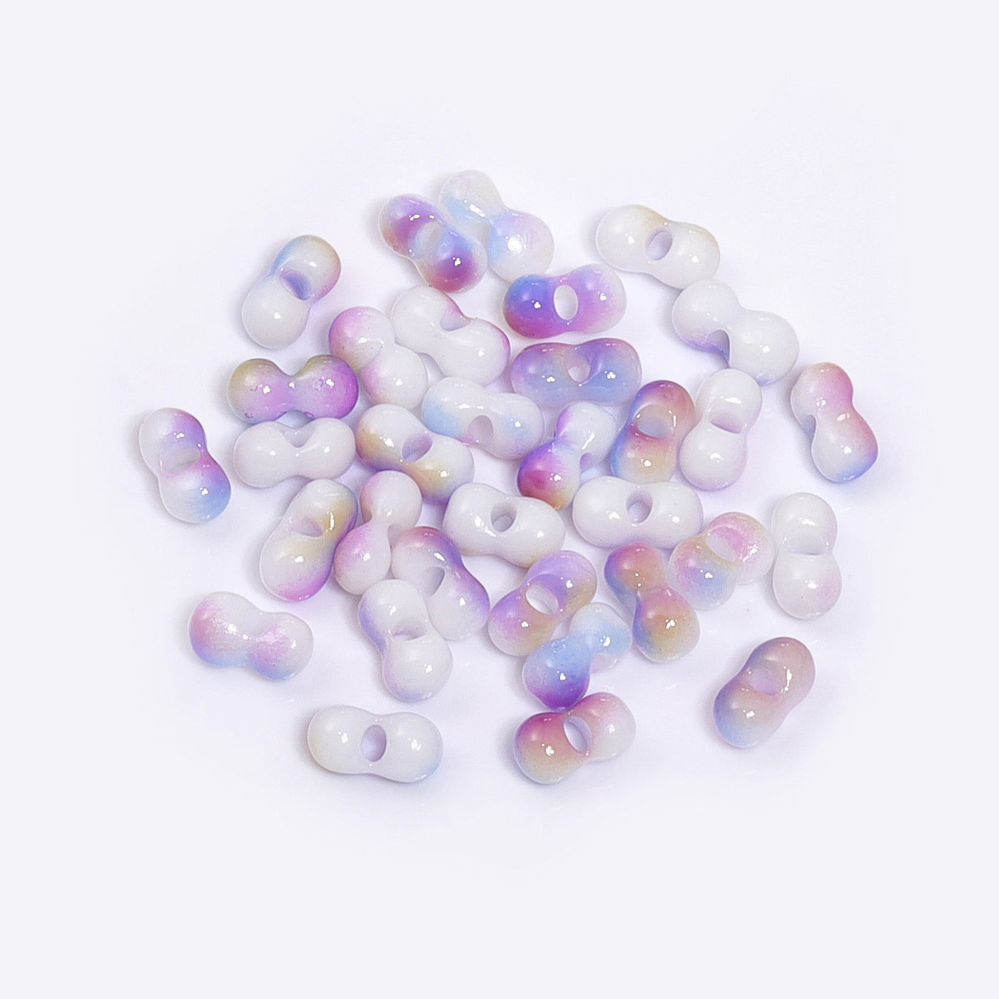 RNB009 Rainbow Effect Peanut Beads Shape Glass Seed Beads