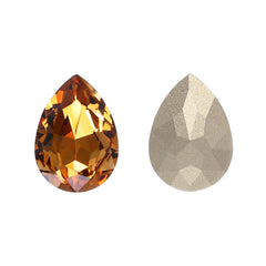 Light Smoked Topaz Pear Shape High Quality Glass Pointed Back Fancy Rhinestones