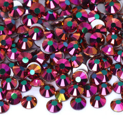 Rainbow Rose Gold Glass FlatBack Rhinestones Silver Back WholesaleRhinestone