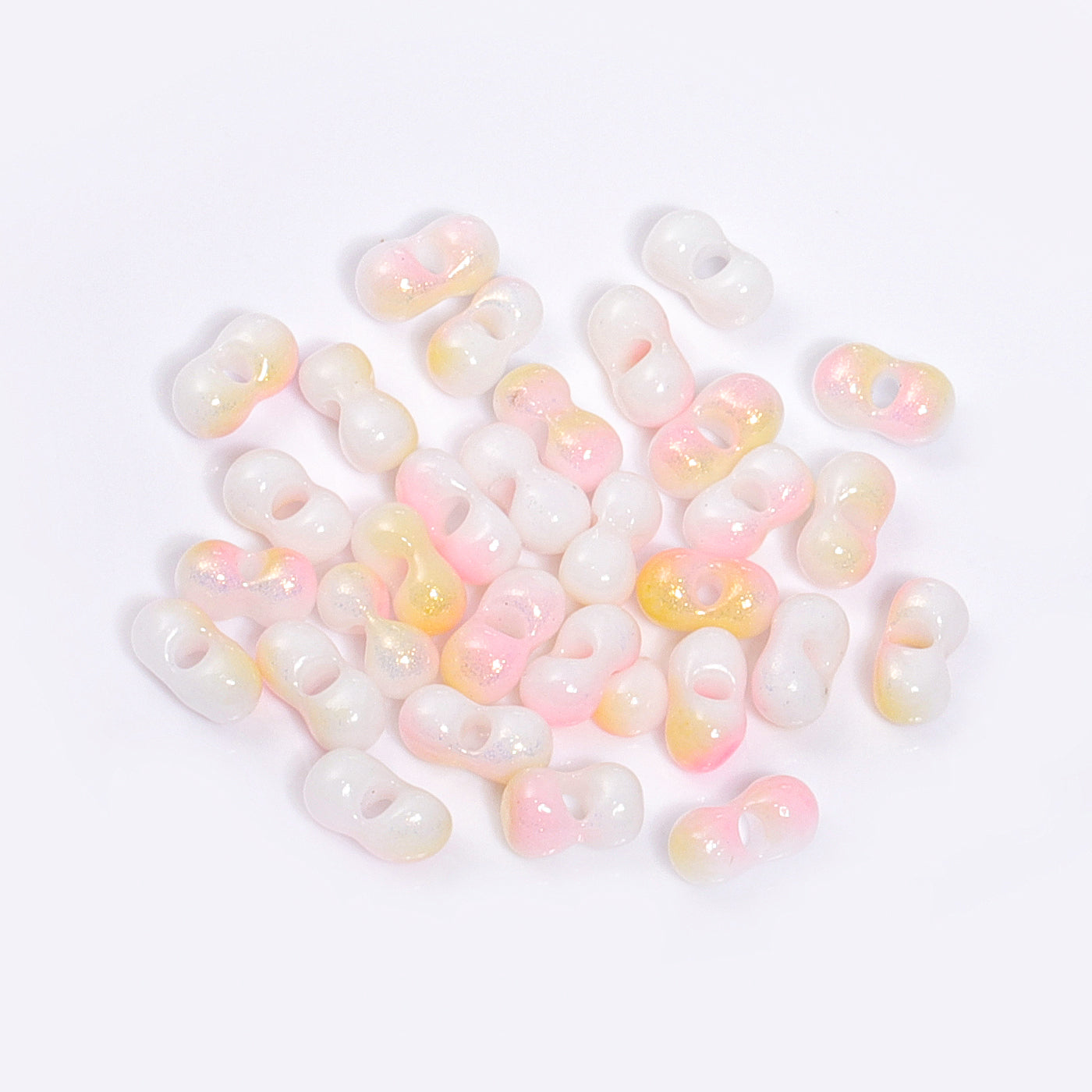 RNB012 Rainbow Effect Peanut Beads Shape Glass Seed Beads