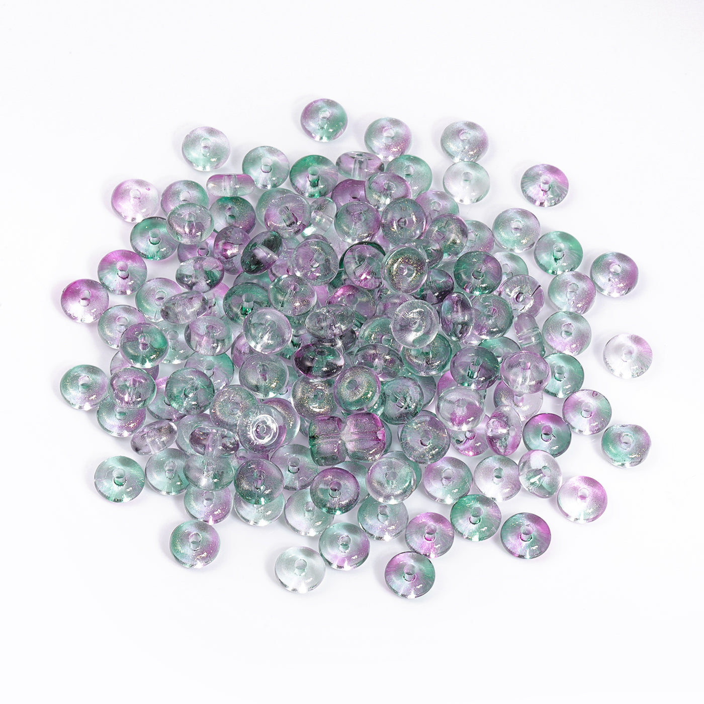 TMTG011 Transparent Candy Series Lucky Buckle Shape Glass Seed Beads