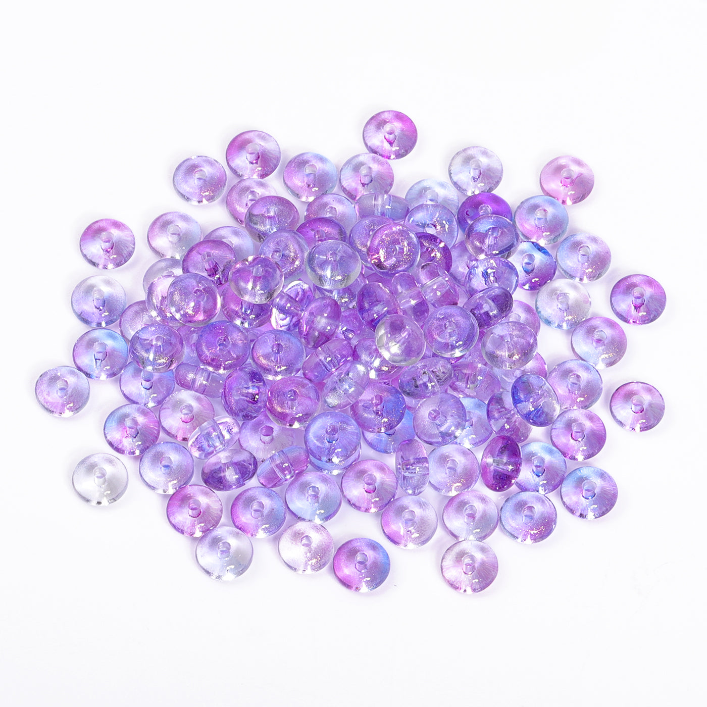 TMTG005 Transparent Candy Series Lucky Buckle Shape Glass Seed Beads