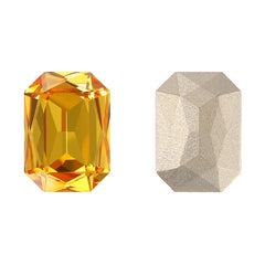 Light Topaz Thin Octagon Shape High Quality Glass Pointed Back Fancy Rhinestones