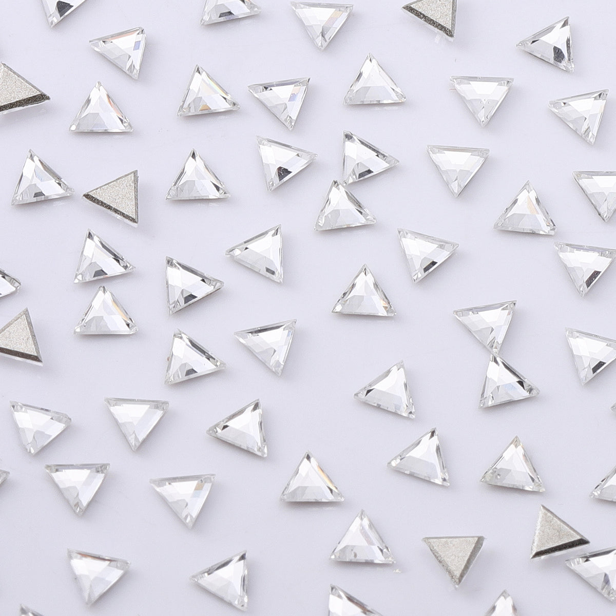 Triangle Shape Multi Colors Small Size Glass Beveled Flat Back Fancy Rhinestones For Nail Art