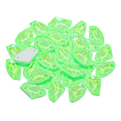 Electric Neon Peridot Galactic Shape High Quality Glass Sew-on Rhinestones