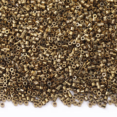 Metallic Bright Gold Luster Color Hight Quality Glass Cylinder Seed Beads 1.6 MM Size JS3005