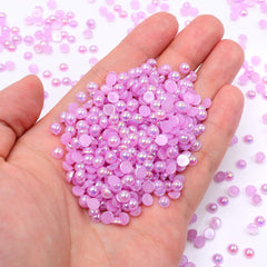 Lavender AB Resin Flat Back Pearls Multi Sizes