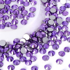 Metallic Light Violet Glass FlatBack Rhinestones Silver Back