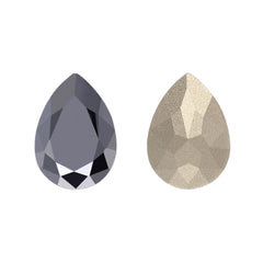 Jet Metallic Silver Pear Shape High Quality Glass Pointed Back Fancy Rhinestones