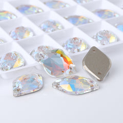 Light Crystal AB Lemon Shape High Quality Glass Sew-on Rhinestones