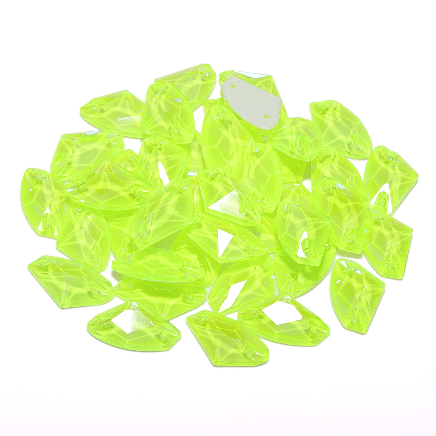 Electric Neon Jonquil Galactic Shape High Quality Glass Sew-on Rhinestones