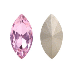 Light Rose Navette Shape High Quality Glass Pointed Back Fancy Rhinestones