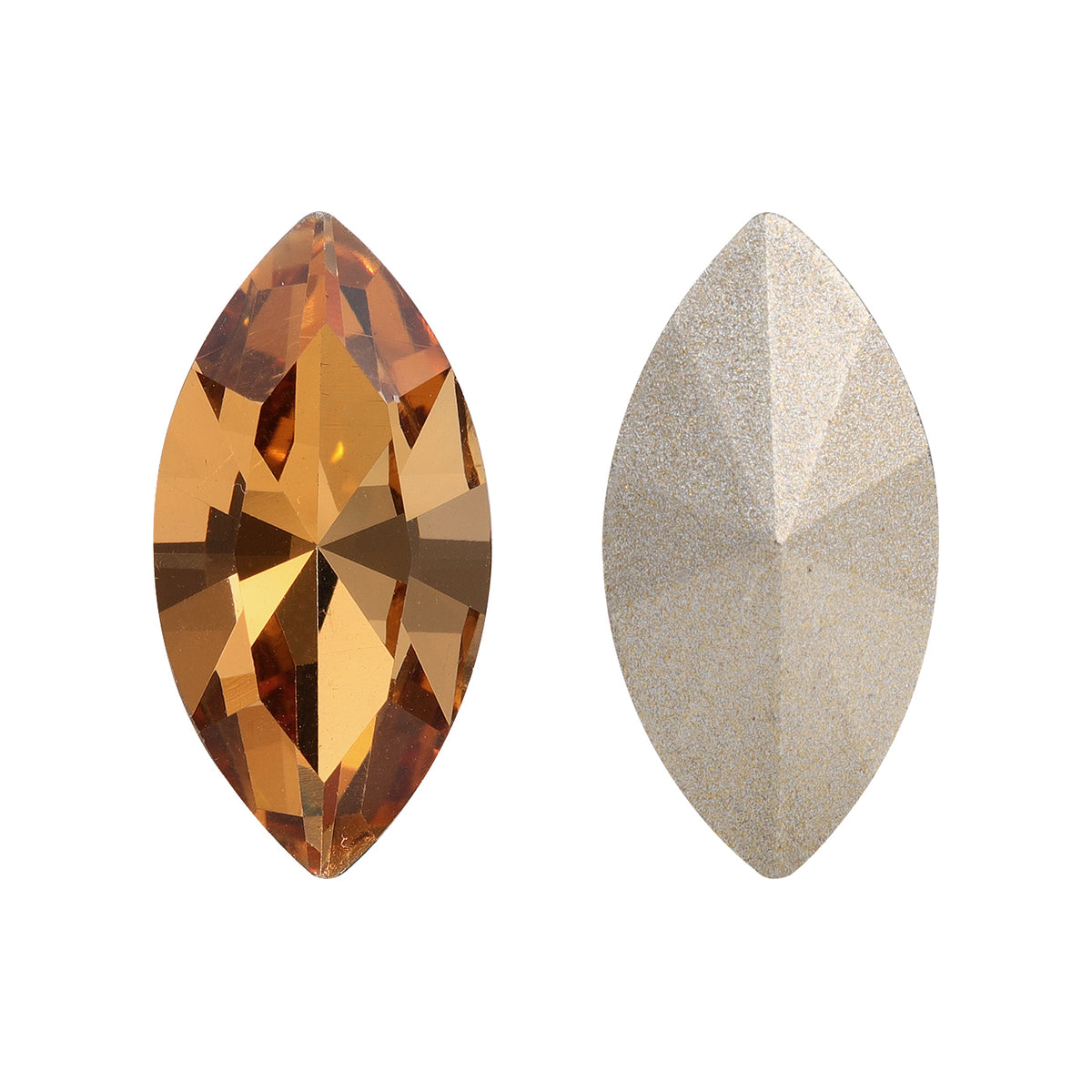 Light Smoked Topaz Navette Shape High Quality Glass Pointed Back Fancy Rhinestones