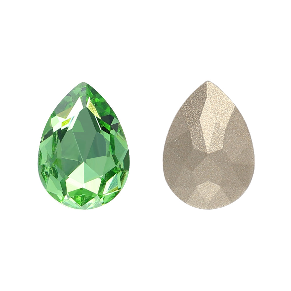 Peridot Pear Shape High Quality Glass Pointed Back Fancy Rhinestones