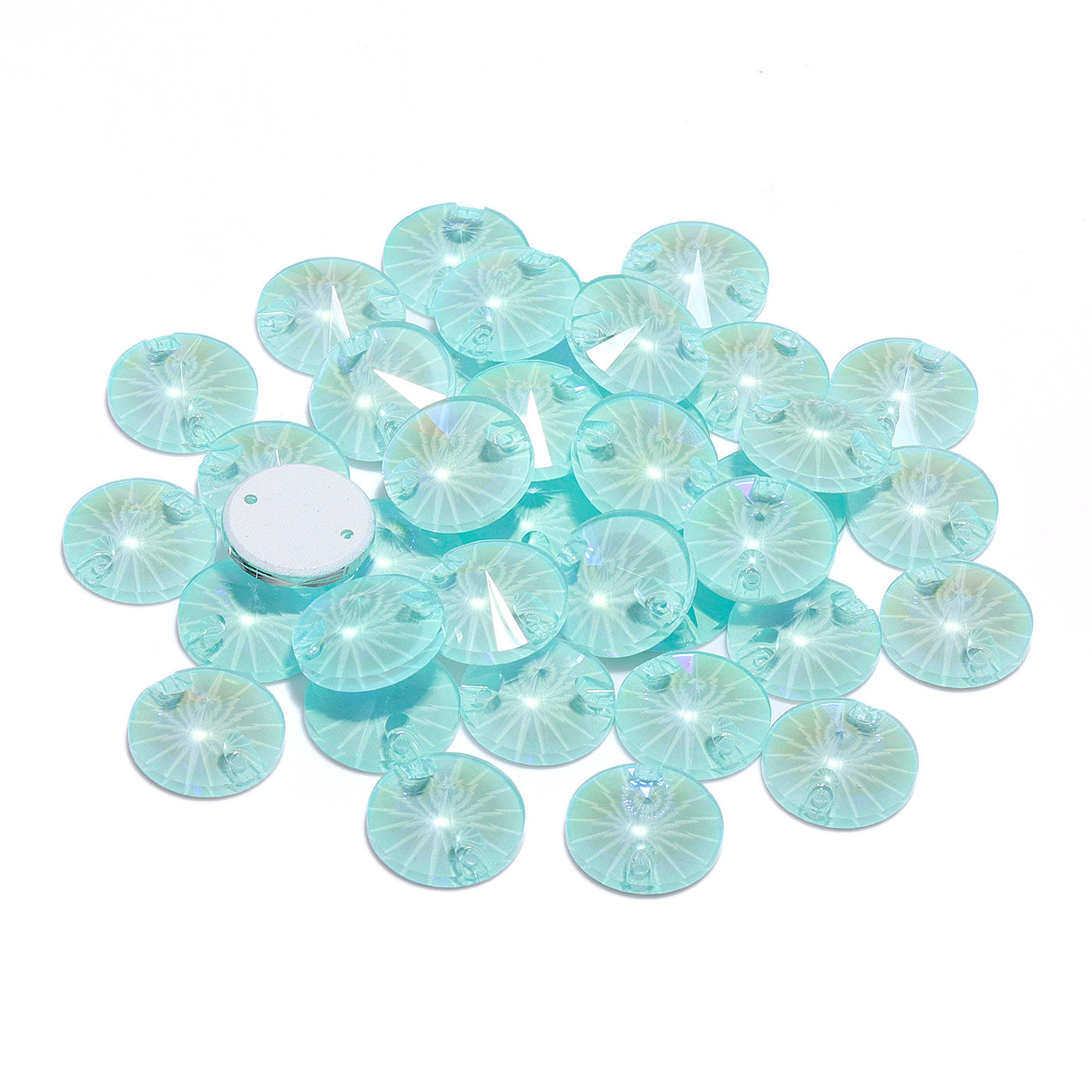 Electric Neon Light Azore Rivoli Shape High Quality Glass Sew-on Rhinestones