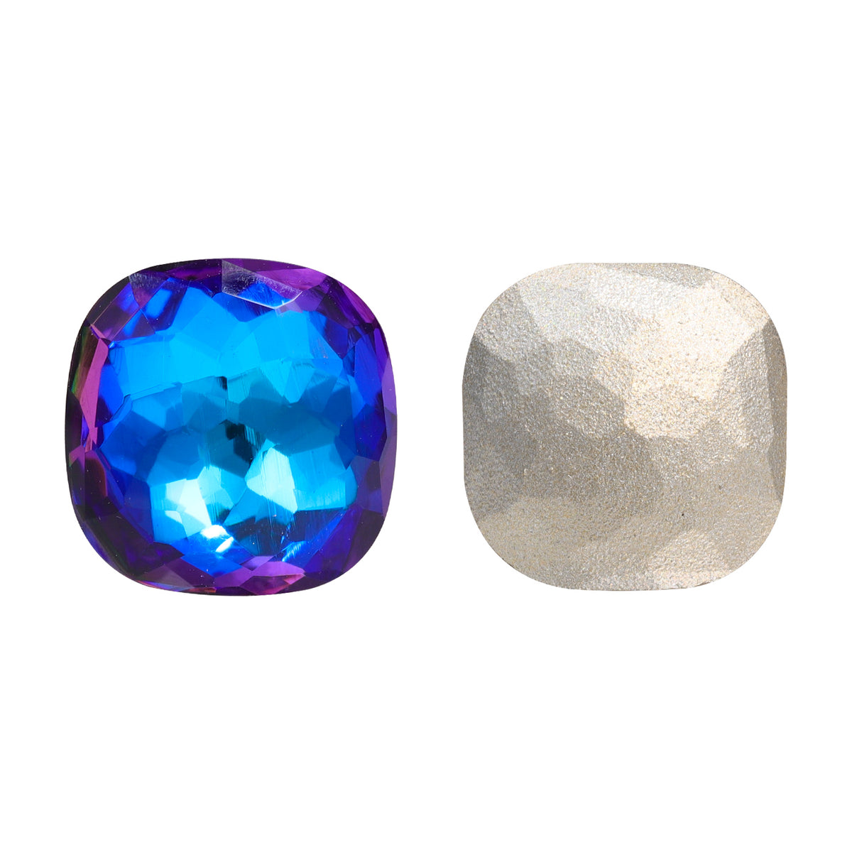 Bermuda Blue Fantasy Cushion Square Shape High Quality Glass Pointed Back Fancy Rhinestones