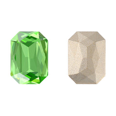 Peridot Thin Octagon Shape High Quality Glass Pointed Back Fancy Rhinestones