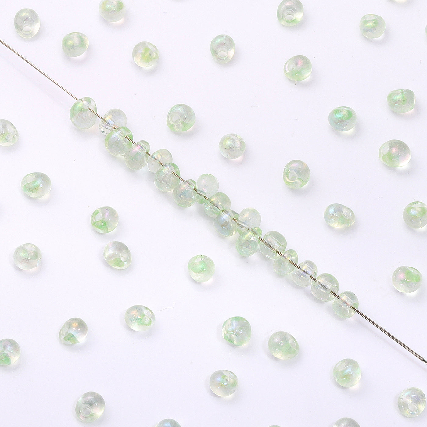 TMAB006 Transparent AB Drop Shape Glass Seed Beads