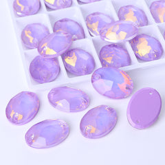 Lavender AM Oval Shape High Quality Glass Sew-on Rhinestones