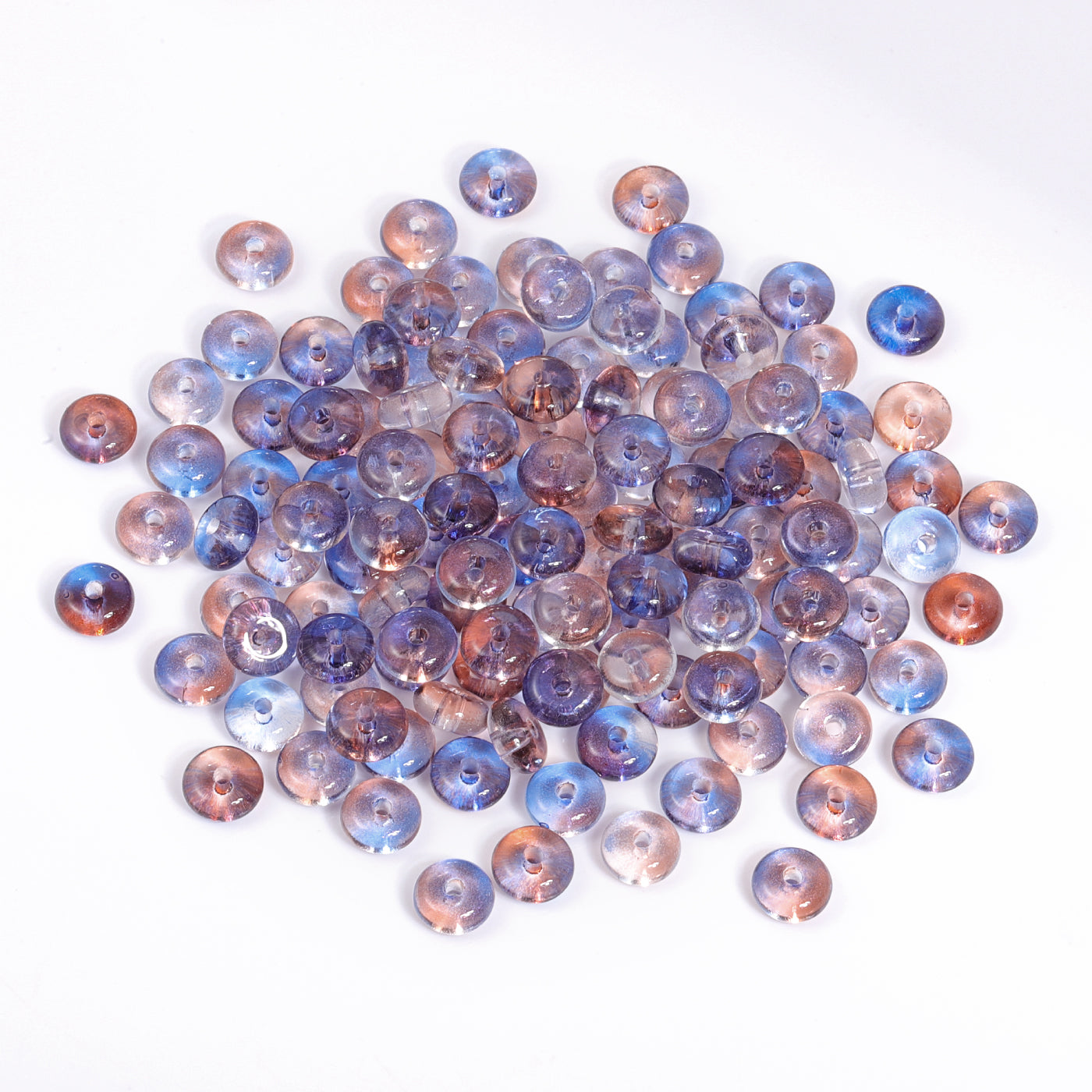 TMTG012 Transparent Candy Series Lucky Buckle Shape Glass Seed Beads