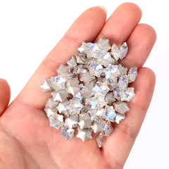 Moonlight Snowflake Shape Glass Pointed Back Fancy Rhinestones