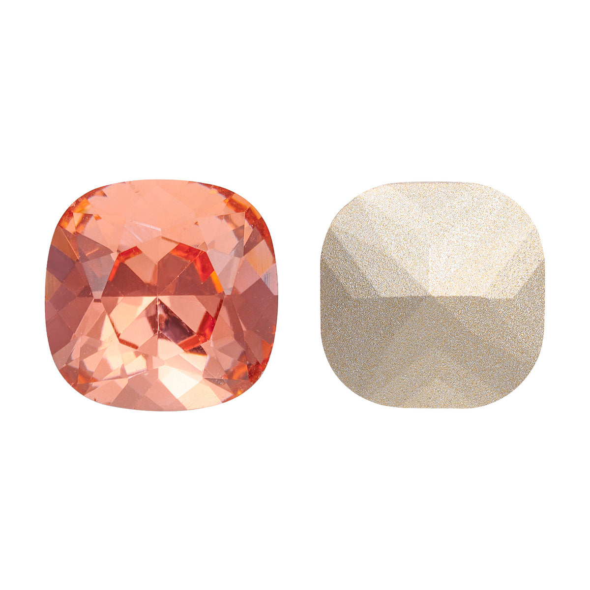 Light Peach Cushion Square Shape High Quality Glass Pointed Back Fancy Rhinestones