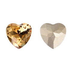 Light Smoked Topaz Heart Shape High Quality Glass Pointed Back Fancy Rhinestones