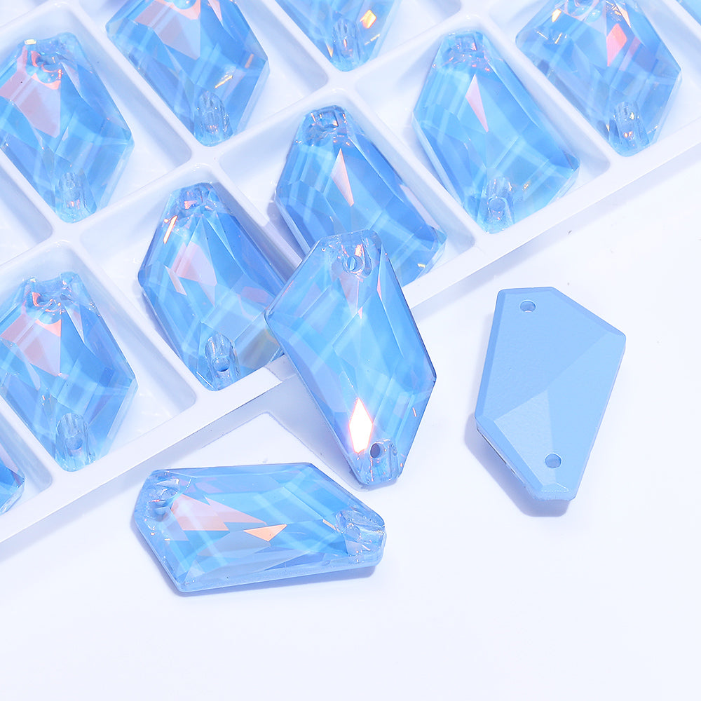 Light Sapphire AM De-Art Shape High Quality Glass Sew-on Rhinestones
