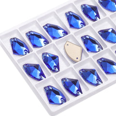 Sapphire Galactic Shape High Quality Glass Sew-on Rhinestones