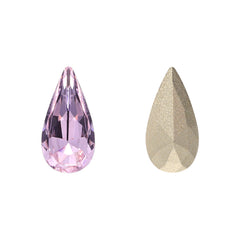 Light Rose Teardrop Shape High Quality Glass Pointed Back Fancy Rhinestones