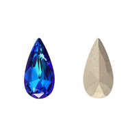 Bermuda Blue Teardrop Shape High Quality Glass Pointed Back Fancy Rhinestones