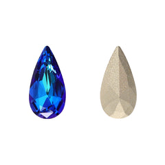 Bermuda Blue Teardrop Shape High Quality Glass Pointed Back Fancy Rhinestones