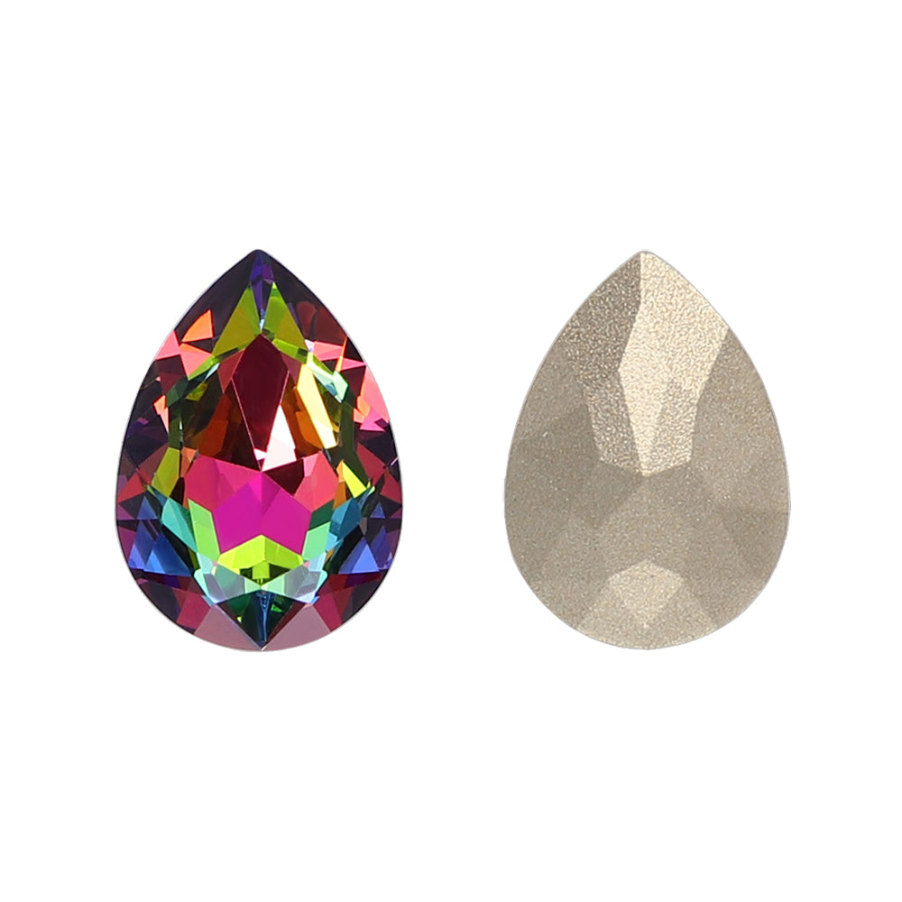 Vitrail Medium Pear Shape High Quality Glass Pointed Back Fancy Rhinestones