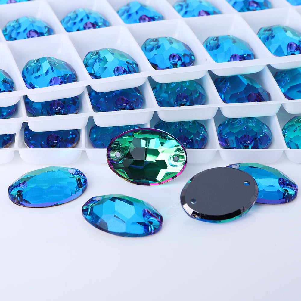 Sphinx Oval Shape High Quality Glass Sew-on Rhinestones