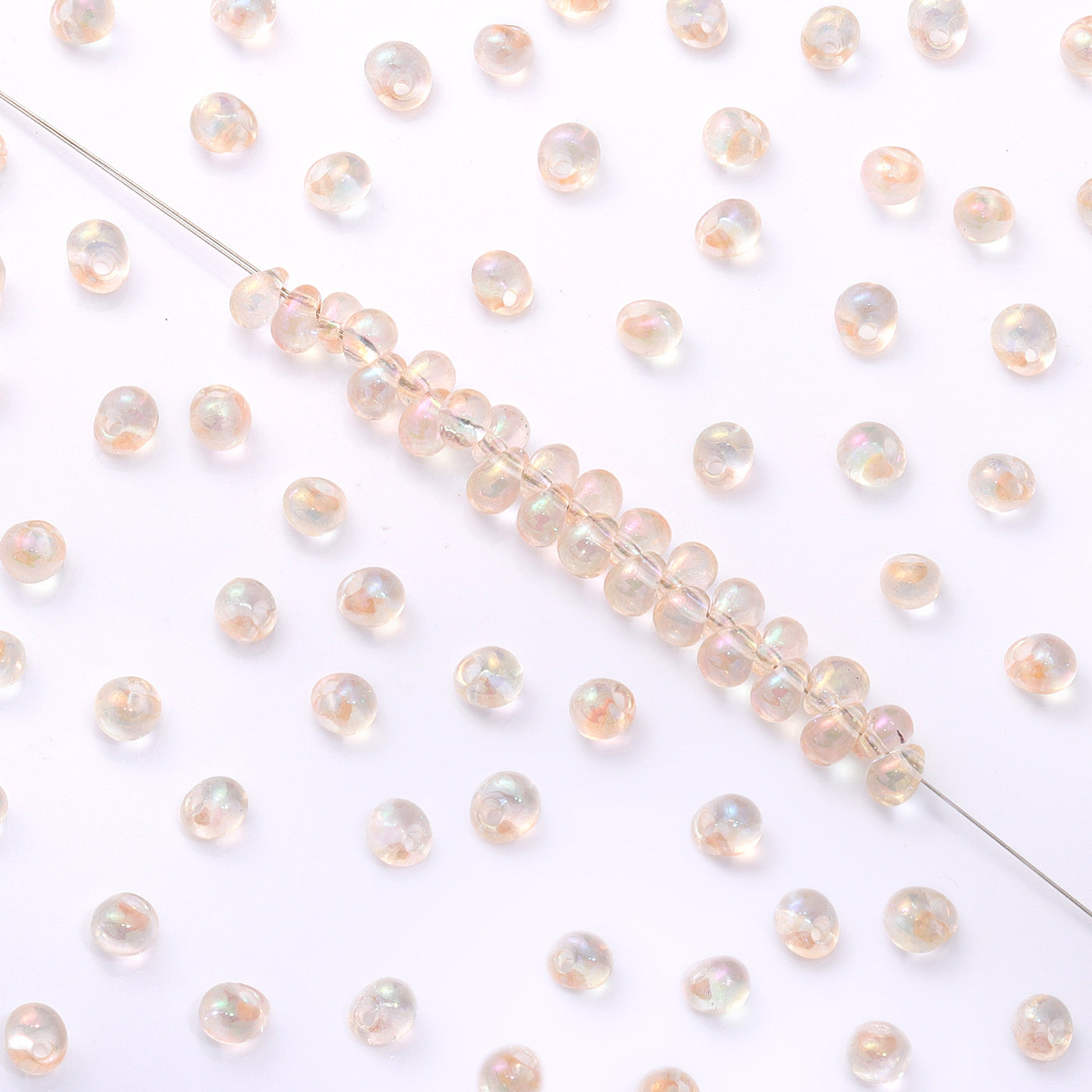 TMAB009 Transparent AB Drop Shape Glass Seed Beads