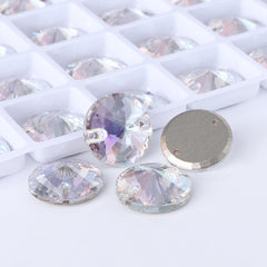 Crystal Transmission Rivoli  Shape High Quality Glass Sew-on Rhinestones