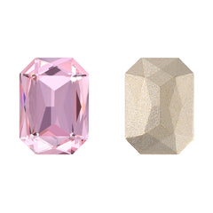 Light Rose Thin Octagon Shape High Quality Glass Pointed Back Fancy Rhinestones