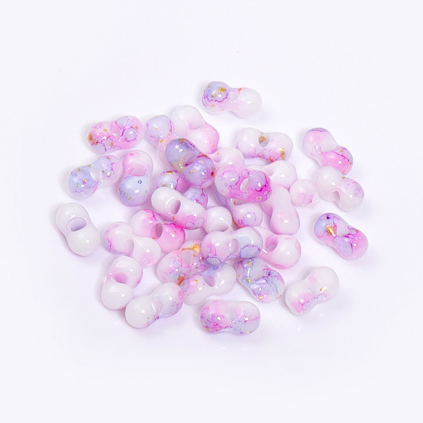 RNB010 Rainbow Effect Peanut Beads Shape Glass Seed Beads