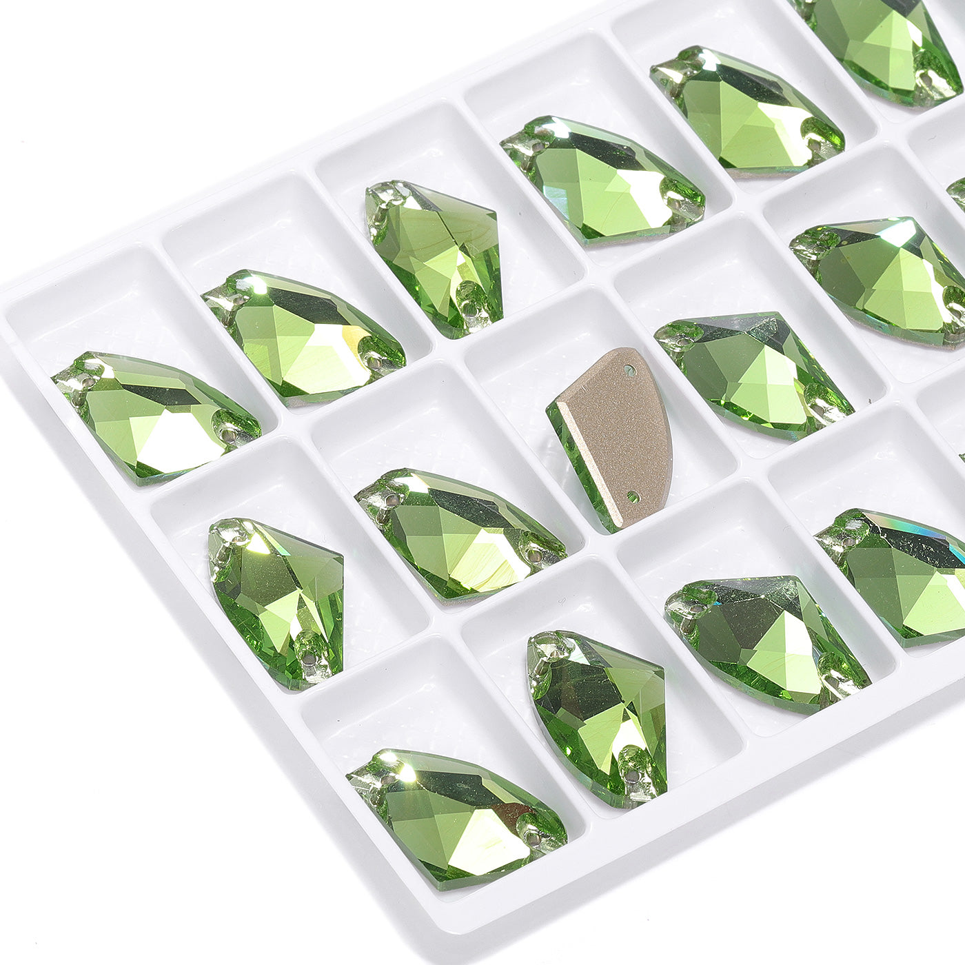 Peridot Galactic Shape High Quality Glass Sew-on Rhinestones