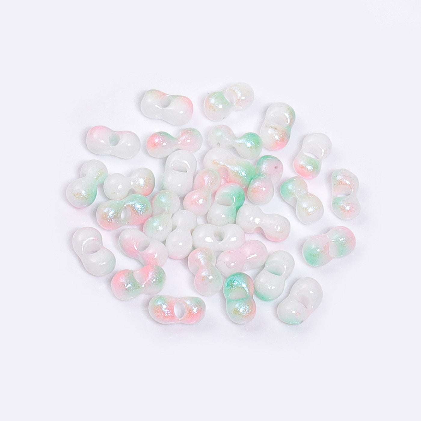 RNB011 Rainbow Effect Peanut Beads Shape Glass Seed Beads